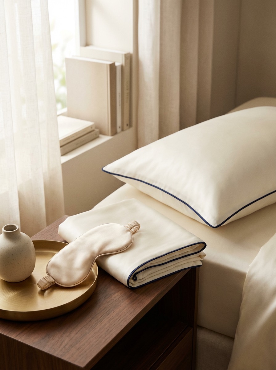Illustration: Silk pillowcases and bed linen